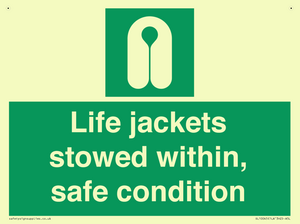 Life jackets stowed within